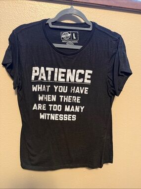 Crazy Dog T-Shirts Patience Graphic Tee - Black & White